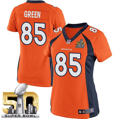 Women's Elite Virgil Green Super Bowl L Nike Jersey Orange Home - #85 NFL Denver Broncos